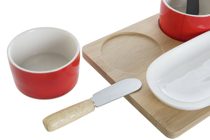 DKD Home Decor Aperitivo Navidad Tradicional Papa Noel Gres Bambu Blanco Rojo Set 6 Piezas 24.5 x 14.5 x 1 cm DKD Home Decor Aperitivo Navidad Tradicional Papa Noel Gres Bambu Blanco Rojo Set 6 Piezas 24.5 x 14.5 x 1 cm