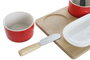 DKD Home Decor Aperitivo Navidad Tradicional Papa Noel Gres Bambu Blanco Rojo Set 6 Piezas 24.5 x 14.5 x 1 cm