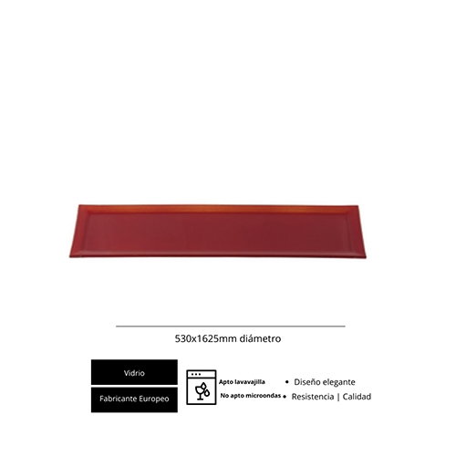 Fuente GN 2/4 roja 53x16 cm