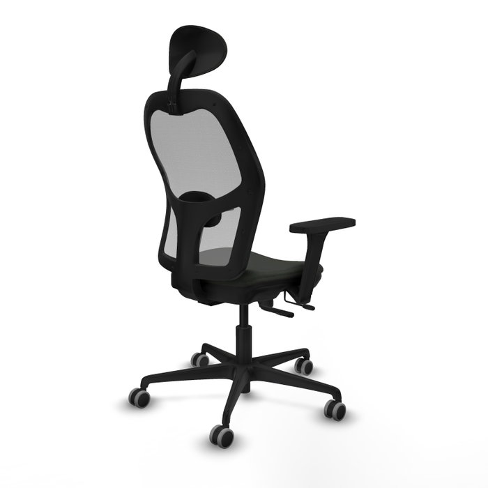 PIQUERAS Y CRESPO Silla de oficina Jorquera con mecanismo Sincro/Traslack, Tela Negra y Malla Gris