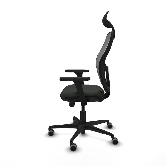 PIQUERAS Y CRESPO Silla de oficina Jorquera con mecanismo Sincro/Traslack, Tela Negra y Malla Gris