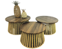 DKD Home Decor Mesa Centro Urban Marron 66 x 66 x 34 cm Set de 3