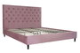 DKD Home Decor Cama Moderna Capitoné Rosa con Estructura de Madera y Metal 210x137x187 cm Desmontable 180x200 DKD