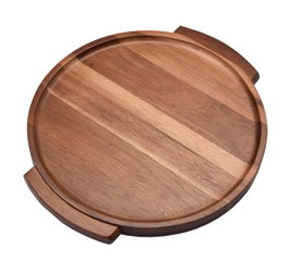 DKD Home Decor Bandeja de Acacia Natural con Asas 29x26x2 cm