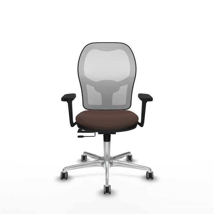 PIQUERAS Y CRESPO Silla de oficina Jorquera con mecanismo Sincro/Traslack, Marrón oscuro y Blanco PIQUERAS Y CRESPO Silla de oficina Jorquera con mecanismo Sincro/Traslack, Marrón oscuro y Blanco
