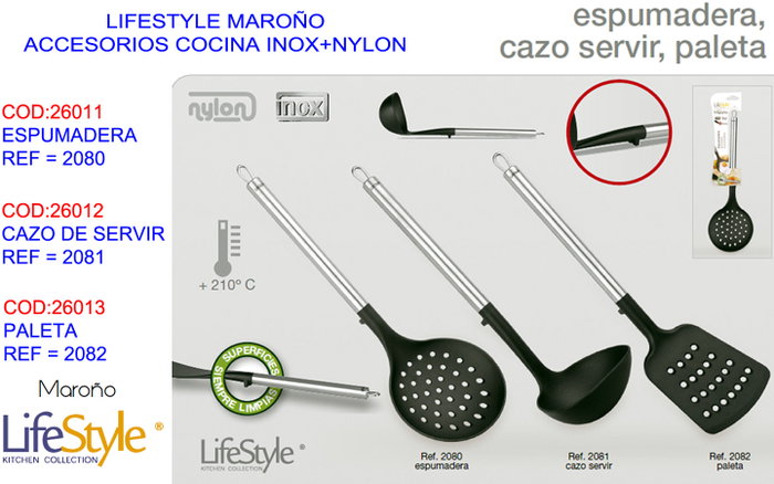 LIFESTYLE MAROÑO Espumadera de acero inoxidable y nylon LIFESTYLE MAROÑO Espumadera de acero inoxidable y nylon
