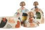 DKD Home Decor Figuras de Resina Damas Surtido de 3 Unidades Multicolor