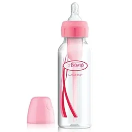 Dr. Brown's Biberón Options con Esterilizador, Tetina Silicona Redonda para +0 Meses, 250ml, Color Rosa