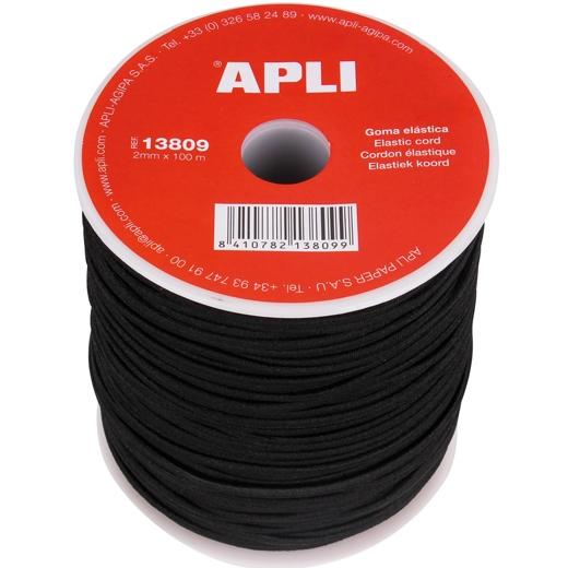 Apli Bobina Cuerda Elástica Redonda 2 mm x 100 m Negro Manualidades Apli Bobina Cuerda Elástica Redonda 2 mm x 100 m Negro Manualidades