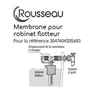 Edouard Rousseau ROU3047404231422 Membrana para Válvula de Flotador Silenciosa - Certificación NF