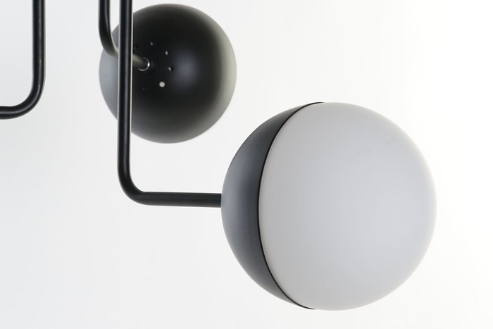 DKD Home Decor Lámpara de Techo Metal y Cristal Bolas Negro y Blanco