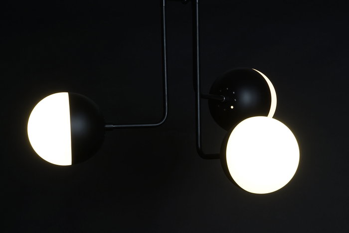 DKD Home Decor Lámpara de Techo Metal y Cristal Bolas Negro y Blanco