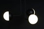 DKD Home Decor Lámpara de Techo Metal y Cristal Bolas Negro y Blanco