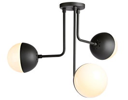 DKD Home Decor Lámpara de Techo Metal y Cristal Bolas Negro y Blanco