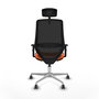 PIQUERAS Y CRESPO Silla de oficina Mardos con mecanismo Sincro/Traslack, Naranja y Negro