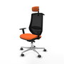PIQUERAS Y CRESPO Silla de oficina Mardos con mecanismo Sincro/Traslack, Naranja y Negro