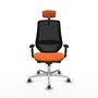 PIQUERAS Y CRESPO Silla de oficina Mardos con mecanismo Sincro/Traslack, Naranja y Negro
