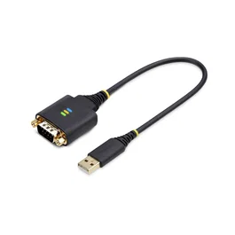 StarTech Cable Adaptador USB a Serie RS232 DB9 de 30 cm, FTDI, Negro