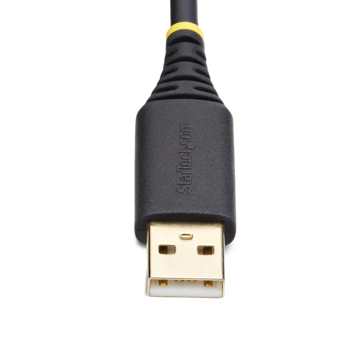StarTech Cable Adaptador USB a Serial RS-232 DB9, Negro 0.3m, Conectores Macho, Chipset FTDI, Compatible con Windows, macOS, ChromeOS, Linux, Retención COM, 1P1FFC-USB-SERIAL