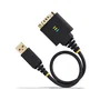 StarTech Cable Adaptador USB a Serial RS-232 DB9, Negro 0.3m, Conectores Macho, Chipset FTDI, Compatible con Windows, macOS, ChromeOS, Linux, Retención COM, 1P1FFC-USB-SERIAL
