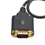 StarTech Cable Adaptador USB a Serial RS-232 DB9, Negro 0.3m, Conectores Macho, Chipset FTDI, Compatible con Windows, macOS, ChromeOS, Linux, Retención COM, 1P1FFC-USB-SERIAL