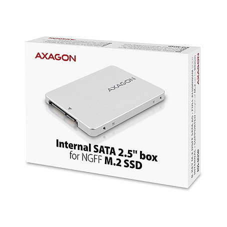Axagon RSS-M2SD Carcasa de Aluminio para M.2-SATA-SSD hasta 2280, Plata