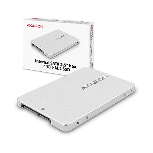 Axagon RSS-M2SD Carcasa de Aluminio para M.2-SATA-SSD hasta 2280, Plata