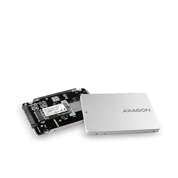 Axagon RSS-M2SD Carcasa de Aluminio para M.2-SATA-SSD hasta 2280, Plata