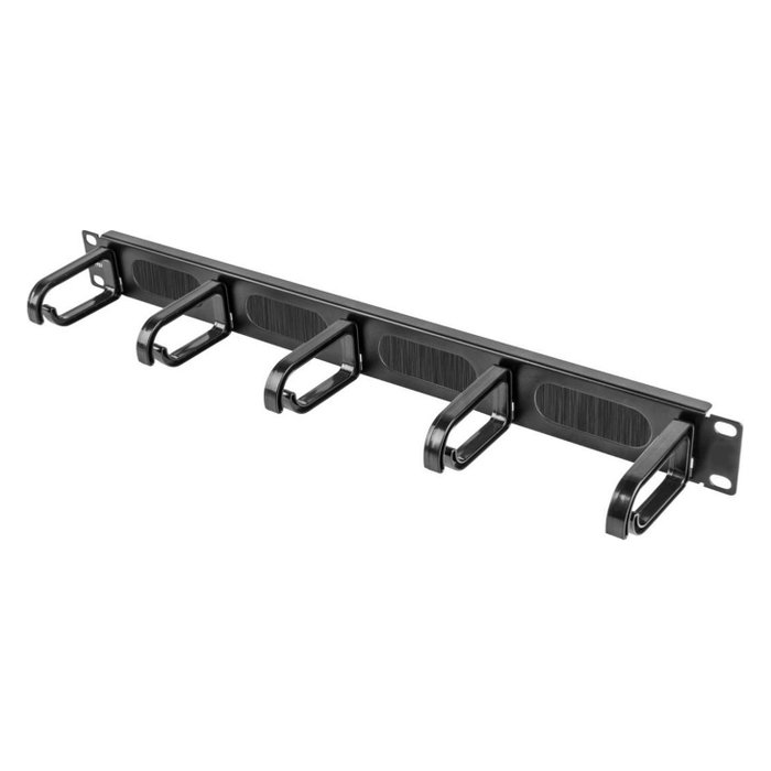 EQUIP Panel de gestión de cables 19 pulgadas con 5 anillos de plástico, 1U, Negro EQUIP Panel de gestión de cables 19 pulgadas con 5 anillos de plástico, 1U, Negro