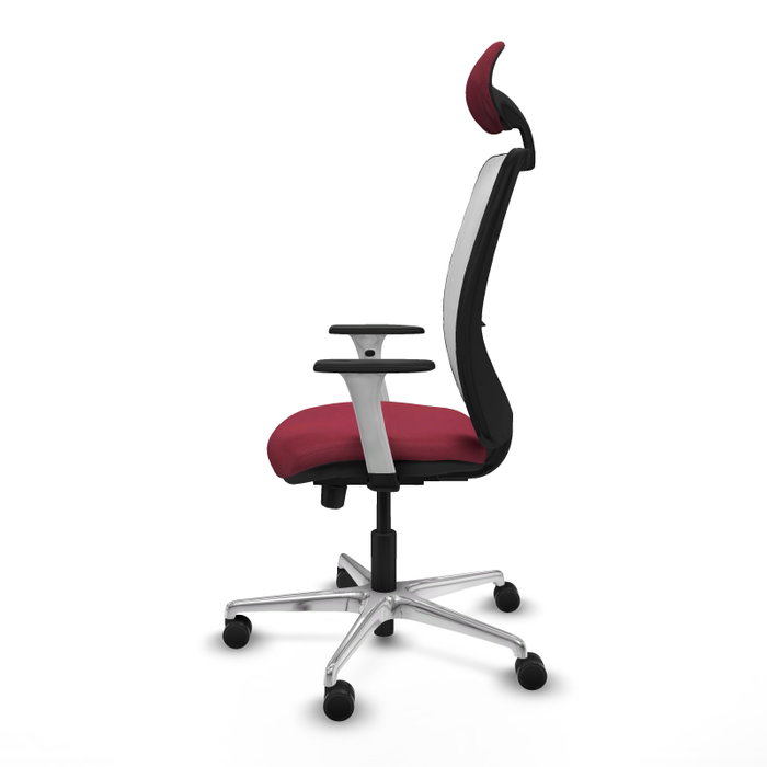PIQUERAS Y CRESPO Silla de oficina Zulema con mecanismo Sincro/Traslack, Tela Granate y Malla Blanca PIQUERAS Y CRESPO Silla de oficina Zulema con mecanismo Sincro/Traslack, Tela Granate y Malla Blanca