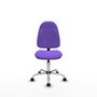 Silla de oficina Algarra con mecanismo Contacto permanente básico tapizada con Tela color Lila. Equipada con Base cromada, Sin brazos y Ruedas de nailon 50 mm