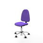 Silla de oficina Algarra con mecanismo Contacto permanente básico tapizada con Tela color Lila. Equipada con Base cromada, Sin brazos y Ruedas de nailon 50 mm