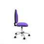 Silla de oficina Algarra con mecanismo Contacto permanente básico tapizada con Tela color Lila. Equipada con Base cromada, Sin brazos y Ruedas de nailon 50 mm
