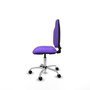 Silla de oficina Algarra con mecanismo Contacto permanente básico tapizada con Tela color Lila. Equipada con Base cromada, Sin brazos y Ruedas de nailon 50 mm