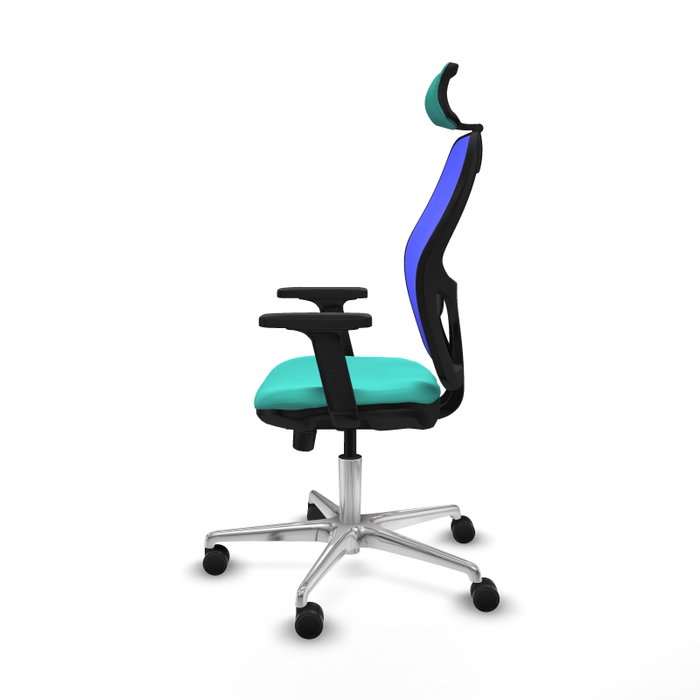 PIQUERAS Y CRESPO Silla de oficina Jorquera con mecanismo Sincro/Traslack, Turquesa y Azul