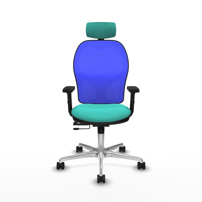 PIQUERAS Y CRESPO Silla de oficina Jorquera con mecanismo Sincro/Traslack, Turquesa y Azul