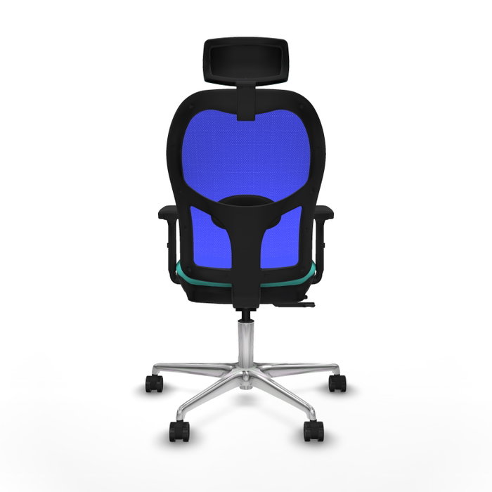 PIQUERAS Y CRESPO Silla de oficina Jorquera con mecanismo Sincro/Traslack, Turquesa y Azul