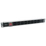 EQUIP PDU Rack 1U Horizontal 333310, Regleta de Potencia 8 Salidas IEC C14/C13, Cable 1.8m, 2500W, 10A, 220-240V, Aluminio Negro