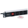EQUIP PDU Rack 1U Horizontal 333310, Regleta de Potencia 8 Salidas IEC C14/C13, Cable 1.8m, 2500W, 10A, 220-240V, Aluminio Negro