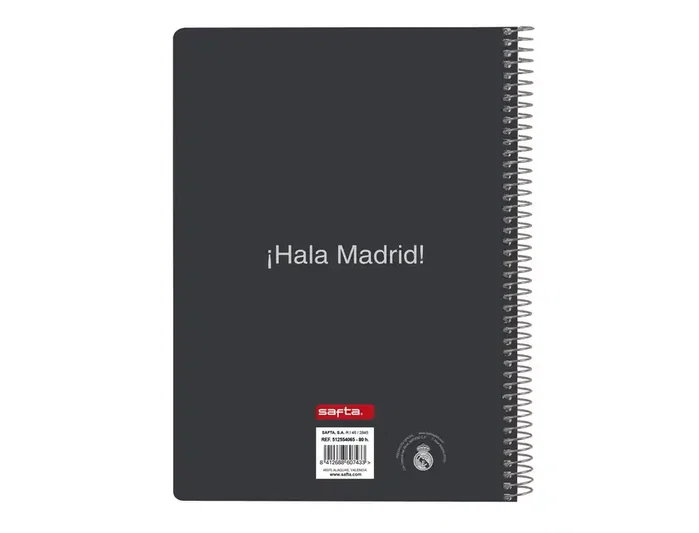 Safta Cuaderno Espiral Cuarto Real Madrid Equipación 25/26 80 Hojas Safta Cuaderno Espiral Cuarto Real Madrid Equipación 25/26 80 Hojas
