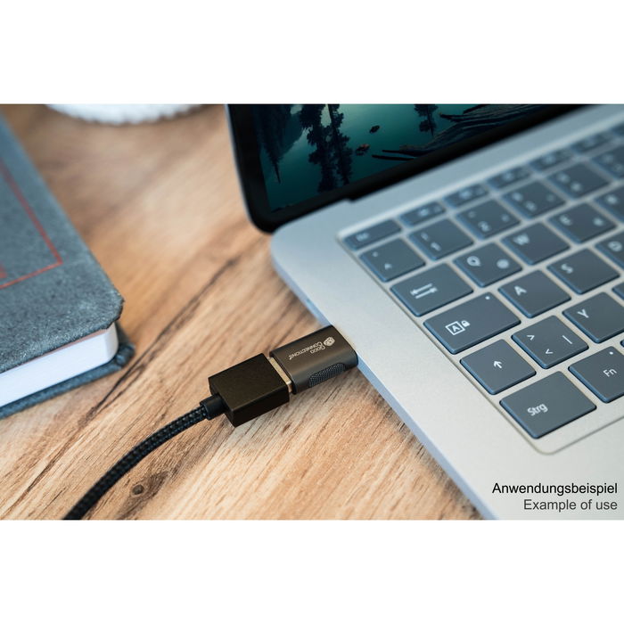 GoodConnections Adaptador USB-C a USB-A 3.2 Gen.1 / USB 3.0 ST-BU Antracita, 5 Gbit/s, Acero Galvanizado