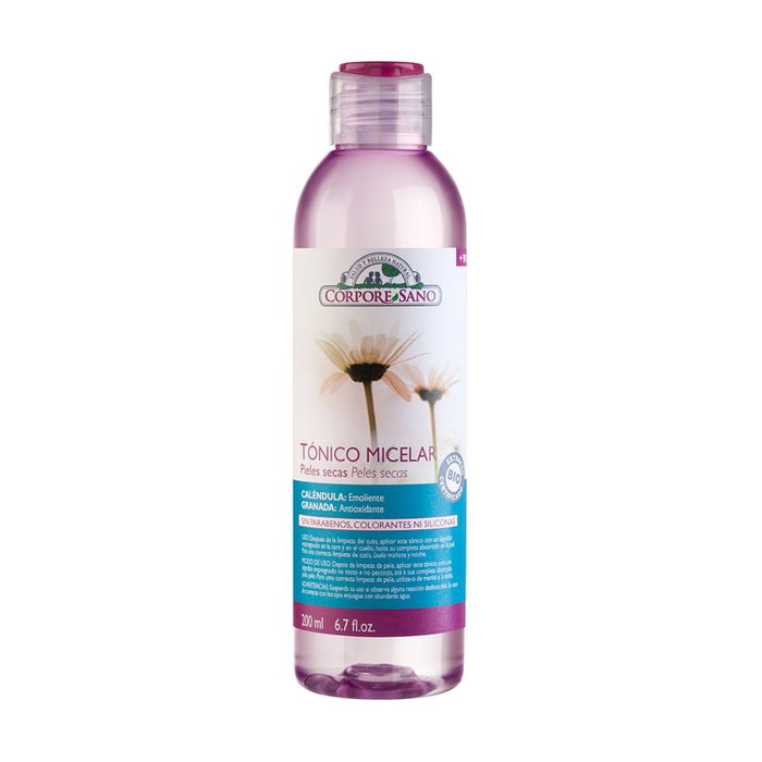 Corpore Sano Tónico Micelar Pieles Secas 200 ml con Caléndula y Granada - Limpiador y Desmaquillante Facial Corpore Sano Tónico Micelar Pieles Secas 200 ml con Caléndula y Granada - Limpiador y Desmaquillante Facial