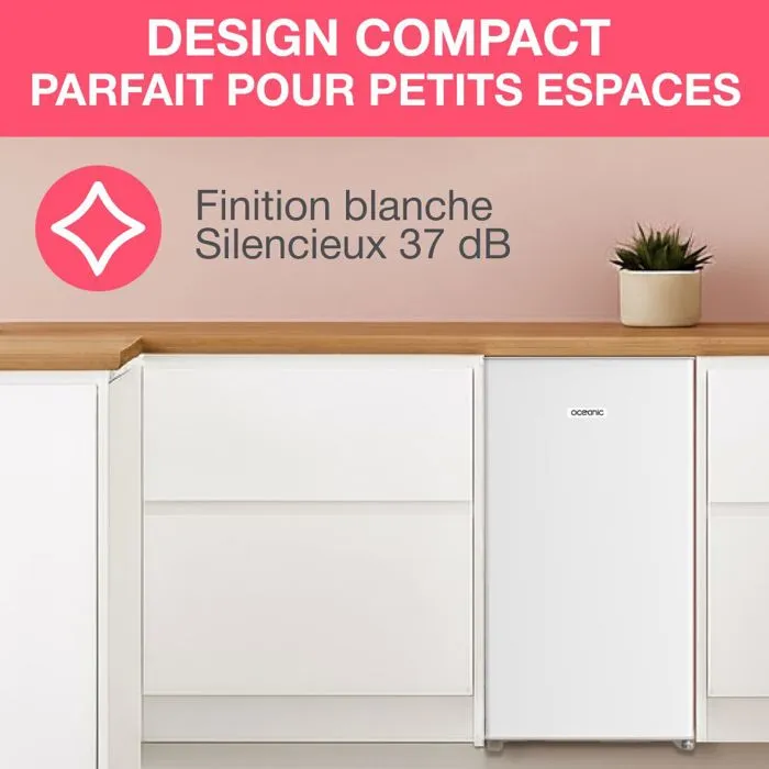 Oceanic Frigorífico de Sobremesa OCEARTT90W3 90L 37dB Clase E L44,5 x P47,5 x H85 cm Blanco