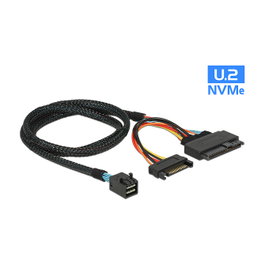 DeLOCK Cable SFF-8643 a U.2 SFF-8639 con alimentación SATA, 75 cm
