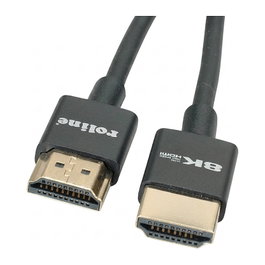ROLINE Cable HDMI 8K Ultra HD con Ethernet, Slim, ST/ST, Negro, 1,5 m