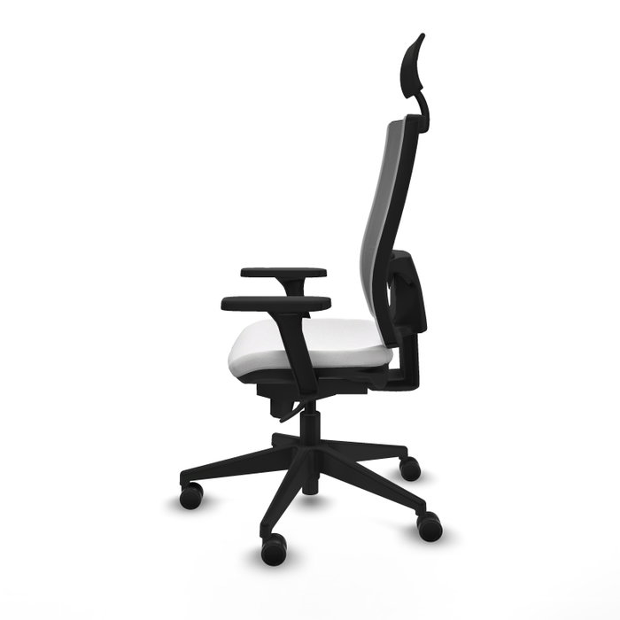 PIQUERAS Y CRESPO Silla de oficina Horna con mecanismo Sincro, Tela Blanca y Malla Gris PIQUERAS Y CRESPO Silla de oficina Horna con mecanismo Sincro, Tela Blanca y Malla Gris