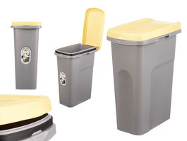 Stefanplast Papelera con Sujeción para Bolsa 25L Amarilla 24 x 51 x 39 cm (Set de 6)