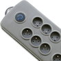Qoltec Regleta de protección de 8 tomas, 2,5 m, gris