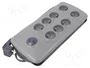 Qoltec Regleta de protección de 8 tomas, 2,5 m, gris