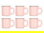 Vessia Set de 6 Tazas de Café de Porcelana, Color Rosa, 100 ml - Dimensiones del Set: 28.8 x 7 x 12.8 cm (Set de 12)